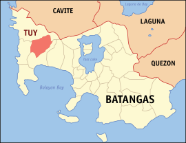 Tuy na Batangas Coordenadas : 14°1'N, 120°44'E