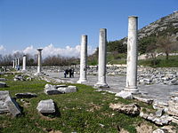 Stoa of Philippi Philippi AgoraAndAcropolis.JPG