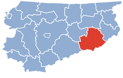 Piirikunnan sijainti Warmia-Masurian voivodikunnan kartalla