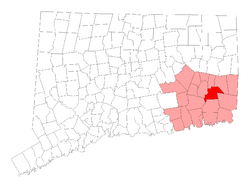 Location in New London County, Connecticut