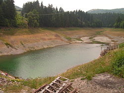 Téměř úplně vypuštěný tajch Rozgrund