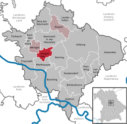 Läget för Sengenthal i Landkreis Neumarkt in der Oberpfalz