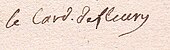 signature d'André Hercule de Fleury