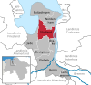 Lage der Gemeinde Stadland im Landkreis Wesermarsch