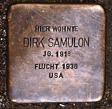 Stolperstein für Dirk Samulon in Hannover