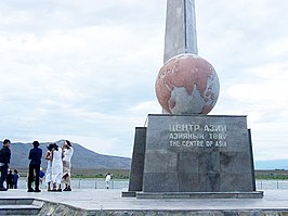 Monument van het centrum van Azië in Kyzyl