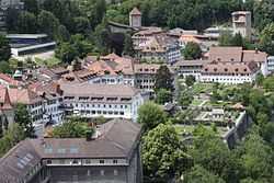 Die Klostergebäude und Gärten an der Murtengasse