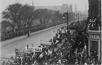 The Great Procession and Women's Demonstration, 1909 on Princes Street, Edinburgh
