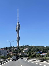 Kucuk Camlica TV Radio Tower (369 m (1,211 ft)) is the tallest structure in the city. CamlicaTower.jpg