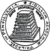 The 1757 seal of the academy and College of Philadelphia 1757 UPenn Seal.png