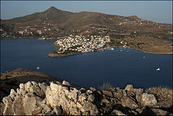 20090608 Perdika Aegina panoramic image from Moni island Greece.jpg