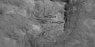 Rock breaking up into large blocks, as seen by HiRISE under HiWish program