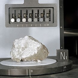 The Genesis Rock, returned by the Apollo 15 lunar mission in 1971. Apollo 15 Genesis Rock.jpg