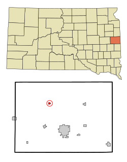 Brookings County South Dakota Incorporated and Unincorporated areas Bruce Highlighted.svg