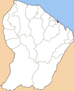 Location of the canton of Remire-Montjoly in French Guiana