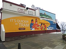 Photograph of painted mural at the Central Tramway, Scarborough