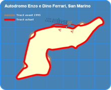 Image du tracé du circuit, qui a été modifié après les deux accidents fatals de 1994