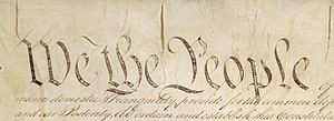 Detail of Preamble to US Constitution