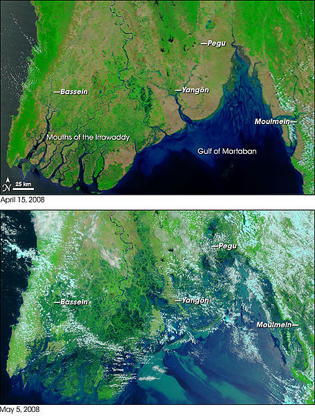 緬甸風災前；圖片來源：Wekipedia