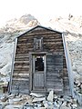 Refuge Bivouac du Dolent (Fiorio Refuge) on southern (Italian) side of the mountain