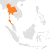 Location map for East Timor and Thailand.