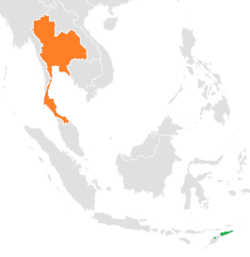 Lage von Osttimor und Thailand