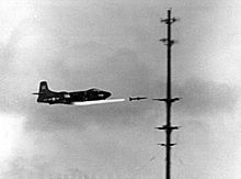 F3D-1 Skyknight firing a AAM-N-2 Sparrow I missile during a test in 1950 F3D-1 Skyknight launches Sparrow missile in 1950.jpg