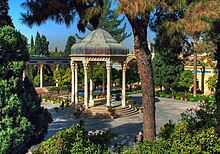 Tomb of Hafez, an influential Persian poet from the mediaeval period Hafez 880714 095.jpg