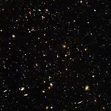 This high-resolution image of the Hubble Ultra Deep Field includes galaxies of various ages, sizes, shapes, and colors. The smallest, reddest galaxies, are some of the most distant galaxies to have been imaged by an optical telescope. Hubble ultra deep field high rez edit1.jpg