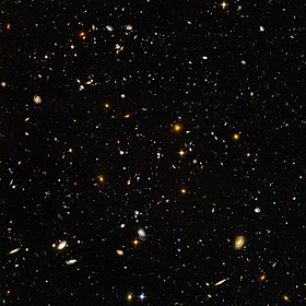 The universe is everything that exists theoretically (Hubble Ultra-Deep Field image of distant galaxies pictured) Hubble ultra deep field high rez edit1.jpg