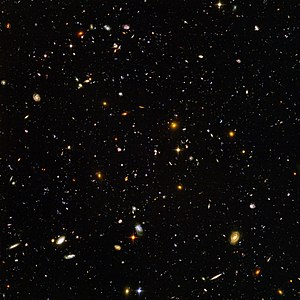 The Hubble Ultra Deep Field, is an image of a ...