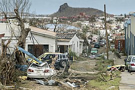 Schade door orkaan Irma op Sint Maarten, 2017