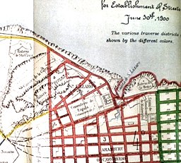 Map of 1900 showing the Caleta de S. Lazaro