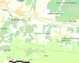 Mapa obce Piégros-la-Clastre