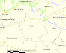 Mapa obce Civry