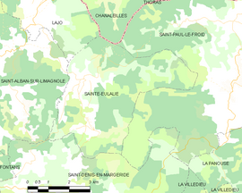 Mapa obce Sainte-Eulalie