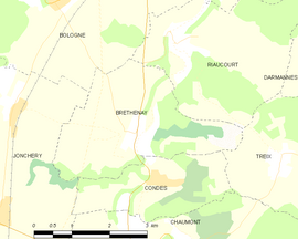 Mapa obce Brethenay