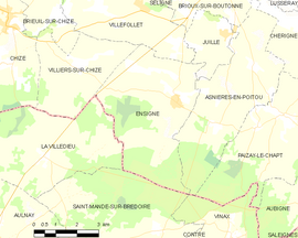 Mapa obce Ensigné