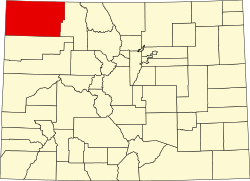 map of Colorado highlighting Moffat County