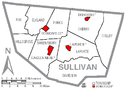 Map of Sullivan County, Pennsylvania