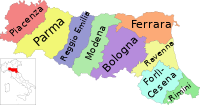 Provincies van Emilia-Romagna.