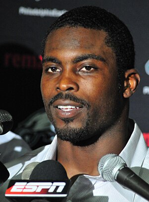 Michael Vick in a locker room interview follow...