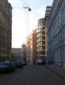 Вид переулка с Тверской улицы