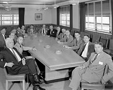 Special Committee on Space Technology in 1958: at right, Wernher von Braun; fourth from the left, Hendrik Wade Bode NACA's Special Committee on Space Technology.jpg