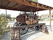 Stagecoach located in the grounds of the historic Wranglers Roost Stagecoach Stop.