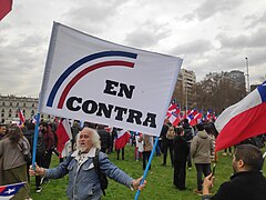 Manifestation lors de la campagne référendaire chilienne.