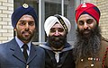 Sikh service members wearing turbans. The turban of the junior rating lacks a cap badge, as is the case with the sailor cap it replaces.