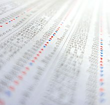 Share prices listed in a Korean newspaper Stock Price Listing Numbers on a Korean Newspaper.jpg