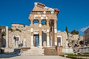 The Capitolium in the monumental area of the Roman forum.