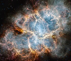 Изображение Крабовидной туманности. Фотография космического телескопа Джеймс Уэбб.